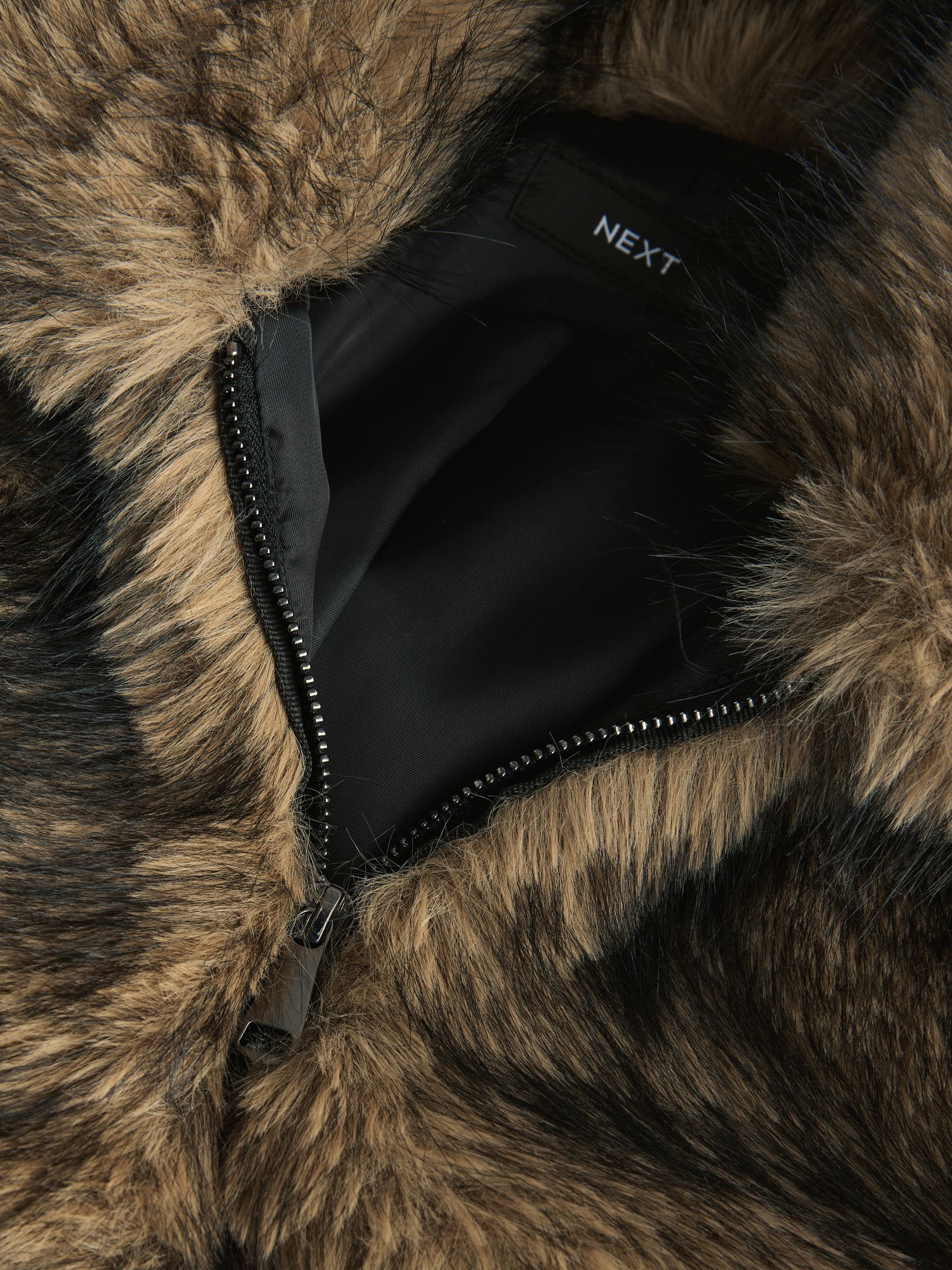 ジャケット・アウター ishidatenokcha faux fur linner Buy Neutral Faux Fur Zip Through Jacket from the Next UK online shop