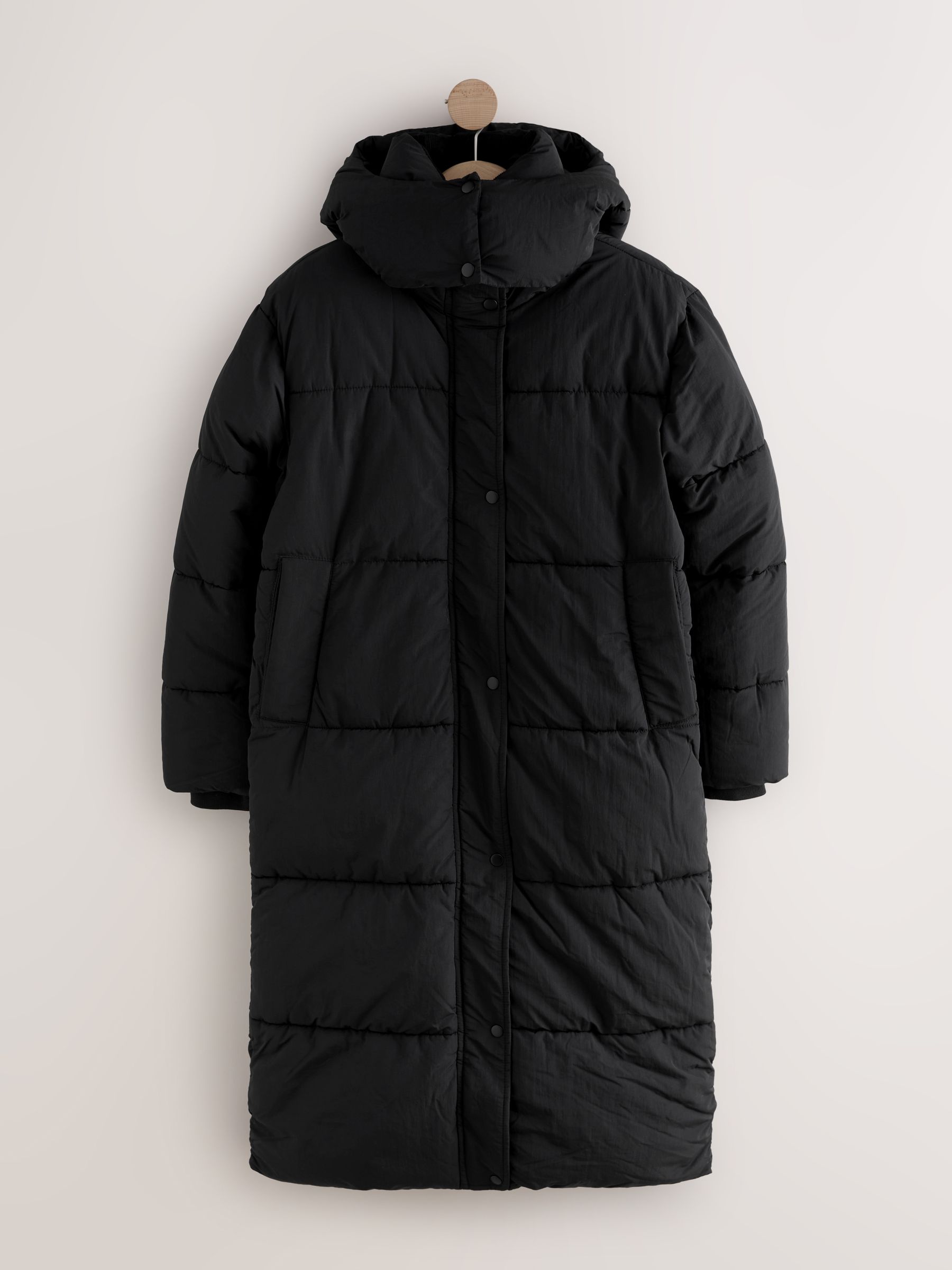 Buy Black Shower Resistant Longline Padded Coat from Next USA