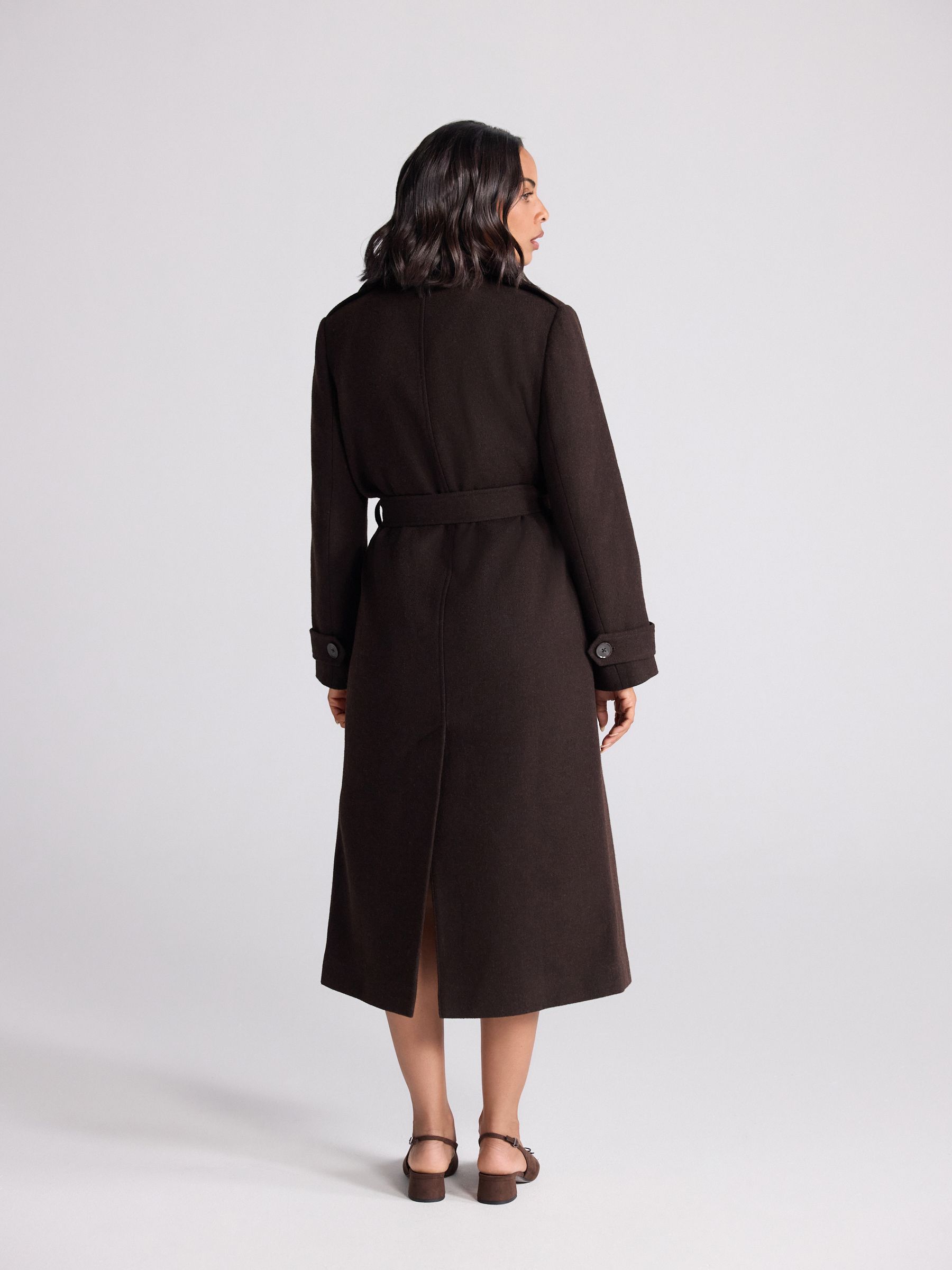 Buy Chocolate Brown Formal Funnel Neck Coat from Next Canada