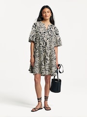 Weekend MaxMara Black Printed Jersey Dress - Image 1 of 8