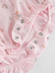 Pink Mouse and Floral Print Baby 100% Cotton Rompers 3 Pack - Image 11 of 11
