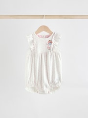 Pink Mouse and Floral Print Baby 100% Cotton Rompers 3 Pack - Image 3 of 11