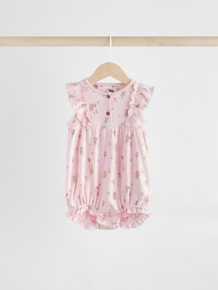 Pink Mouse and Floral Print Baby 100% Cotton Rompers 3 Pack - Image 6 of 11