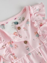 Pink Mouse and Floral Print Baby 100% Cotton Rompers 3 Pack - Image 9 of 11