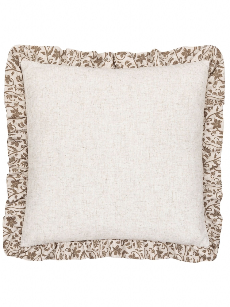 Paoletti Linen Olive Seventy Three Linen Filigree Cushion - Image 2 of 5