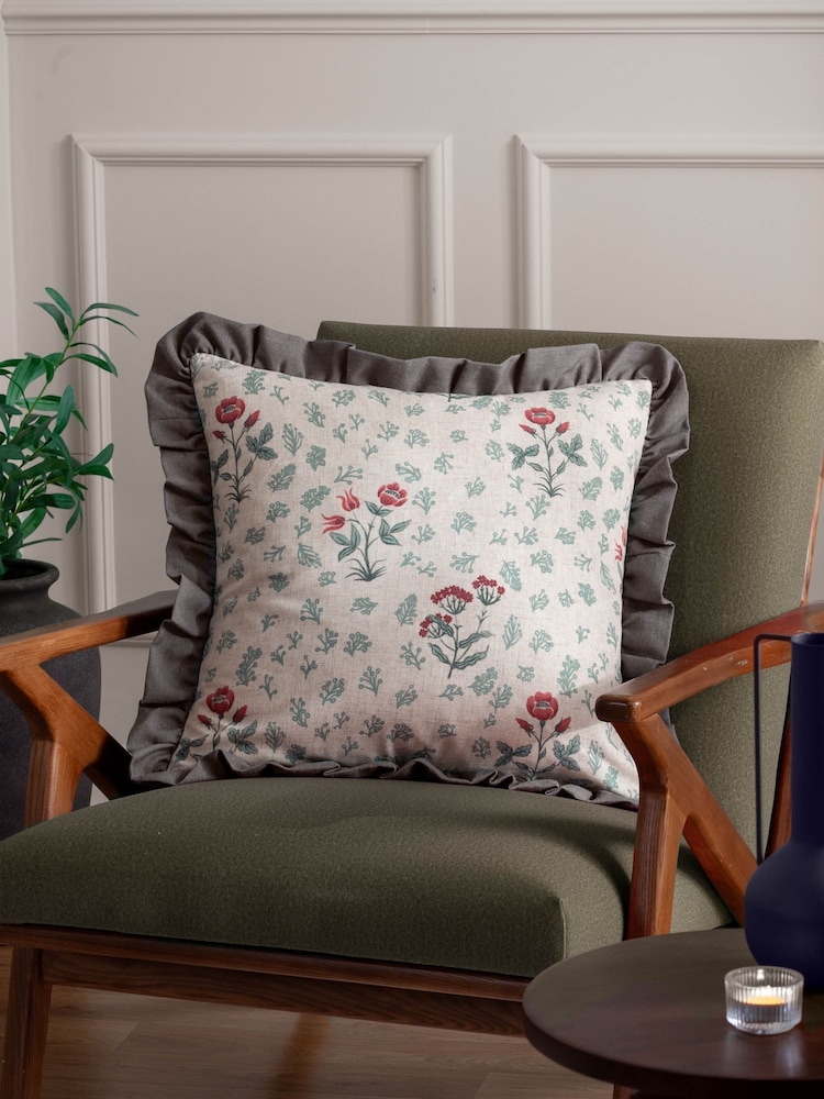Paoletti Multi Seventy Three Linen Renata Floral Cushion - Image 1 of 6