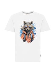 Blend White 100% Cotton Rocket Printed Short Sleeve T-Shirt - Image 5 of 5