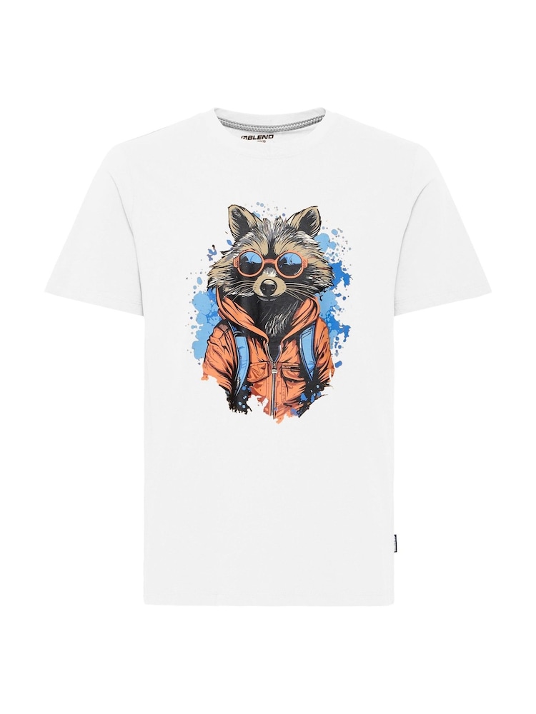 Blend White 100% Cotton Rocket Printed Short Sleeve T-Shirt - Image 5 of 5