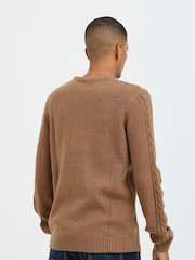 Blend Orange Crew Neck Cable Knit Jumper - Image 4 of 5