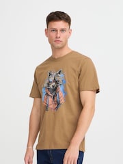 Blend Orange 100% Cotton Rocket Printed Short Sleeve T-Shirt - Image 1 of 5