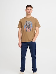Blend Orange 100% Cotton Rocket Printed Short Sleeve T-Shirt - Image 4 of 5