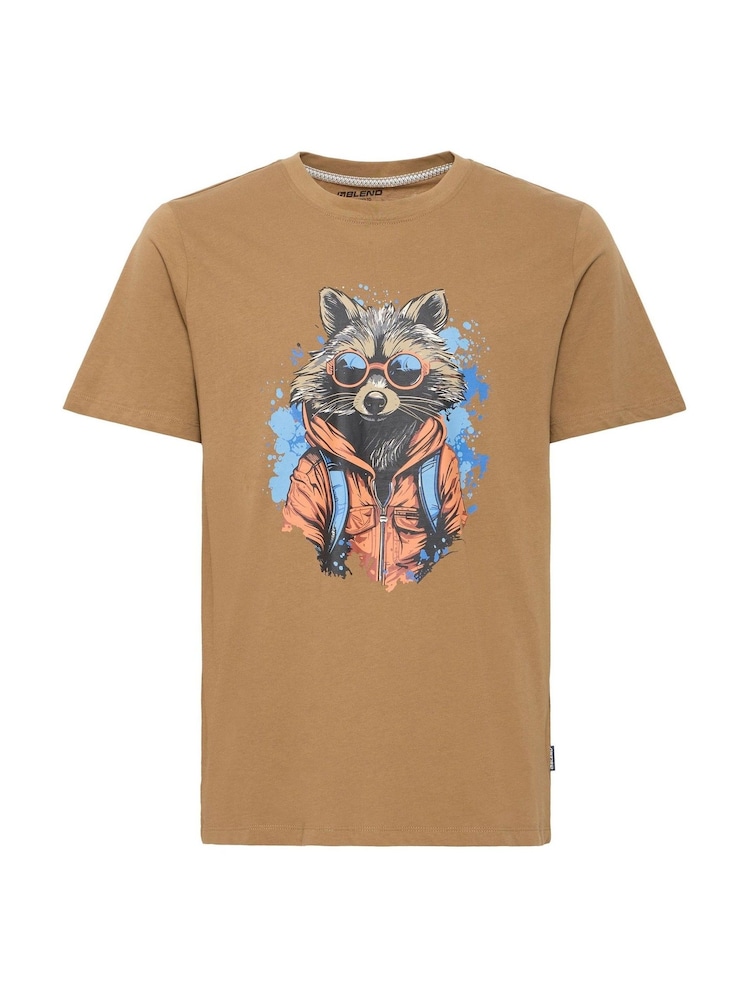 Blend Orange 100% Cotton Rocket Printed Short Sleeve T-Shirt - Image 5 of 5