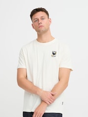 Blend Big & Tall White 100% Cotton T-Shirt with Chest Embroidery - Image 1 of 5