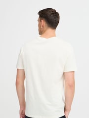 Blend Big & Tall White 100% Cotton T-Shirt with Chest Embroidery - Image 2 of 5