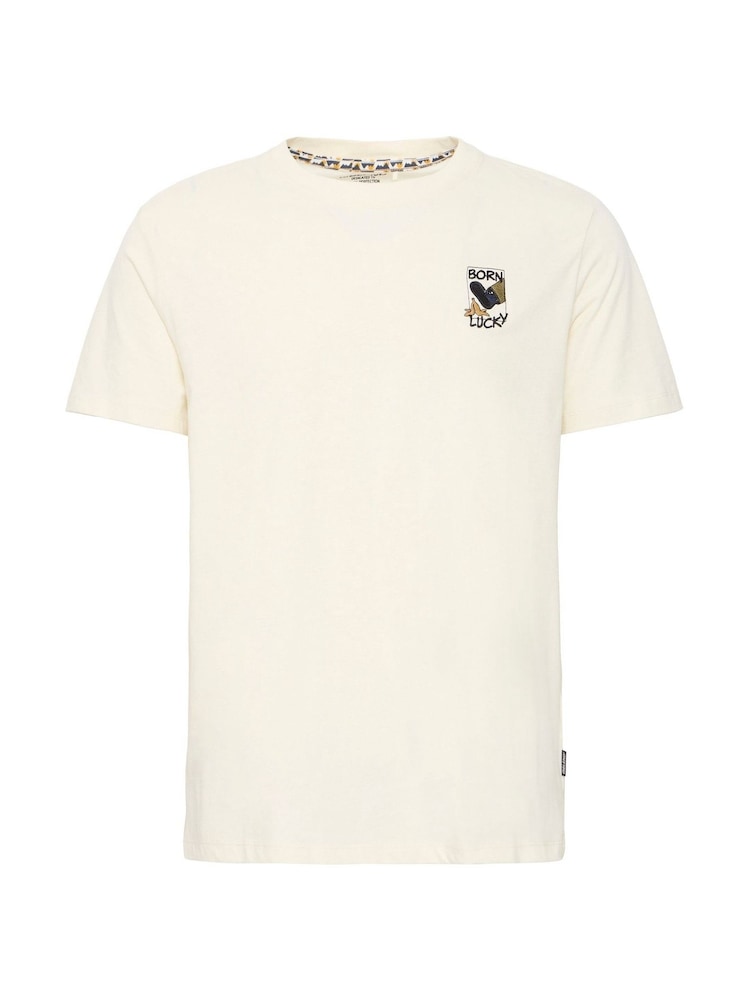 Blend Big & Tall White 100% Cotton T-Shirt with Chest Embroidery - Image 5 of 5