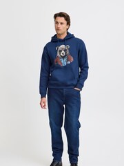 Blend Blue Olive Animal Printed Hoodie - Image 2 of 5