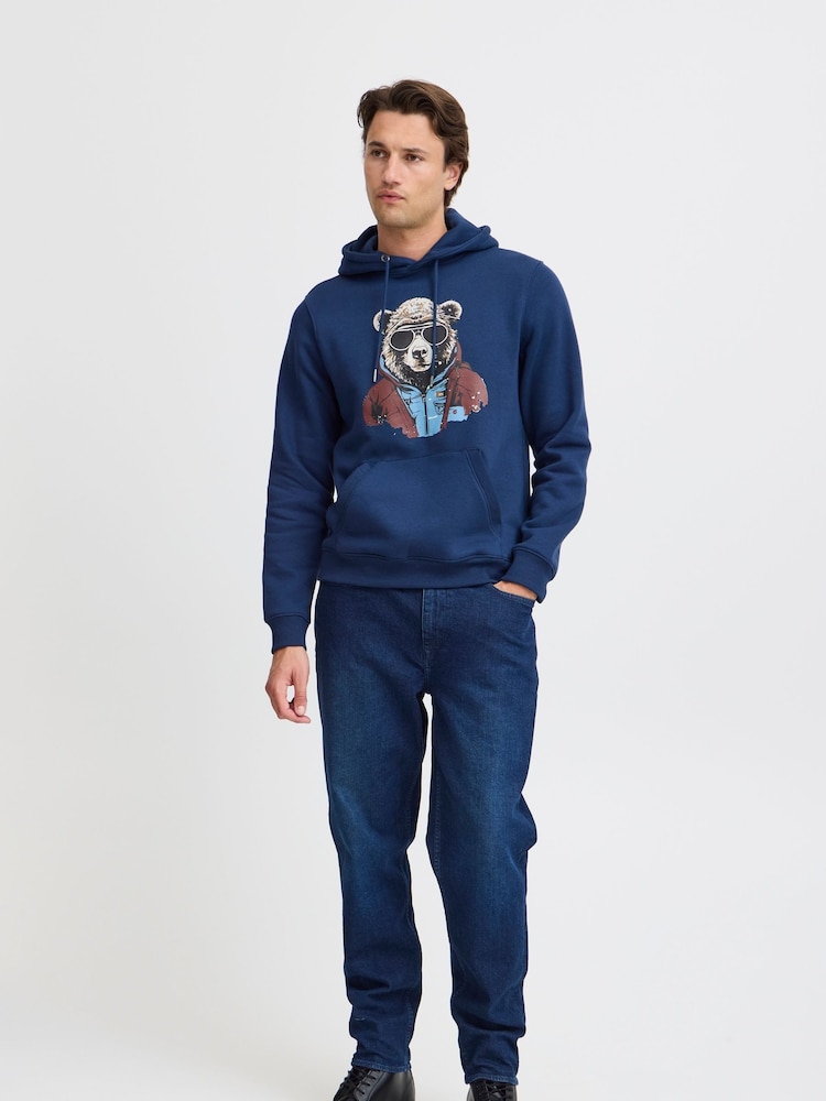 Blend Blue Olive Animal Printed Hoodie - Image 2 of 5