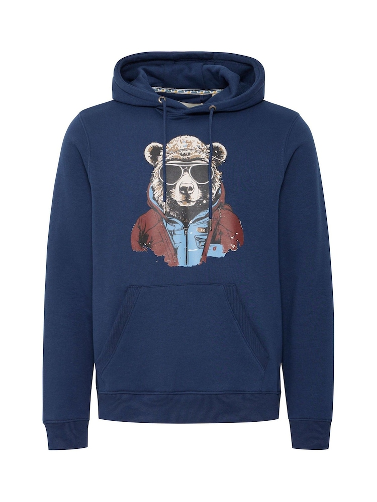 Blend Blue Olive Animal Printed Hoodie - Image 5 of 5