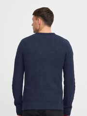 Blend Blue Crew Neck Cable Knit Jumper - Image 2 of 5