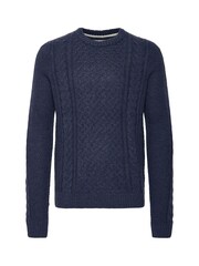 Blend Blue Crew Neck Cable Knit Jumper - Image 5 of 5