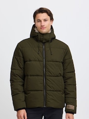 Blend Green Hooded Puffer Coat - Image 1 of 5