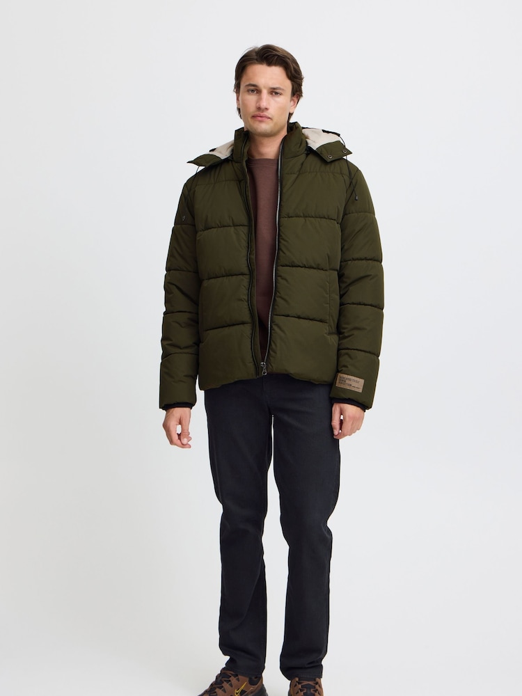 Blend Green Hooded Puffer Coat - Image 2 of 5