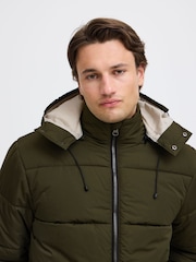 Blend Green Hooded Puffer Coat - Image 3 of 5