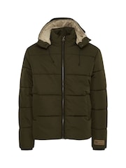 Blend Green Hooded Puffer Coat - Image 5 of 5