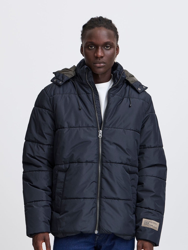 Blend Black Hooded Puffer Coat - Image 1 of 5