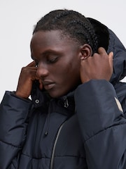 Blend Black Hooded Puffer Coat - Image 3 of 5