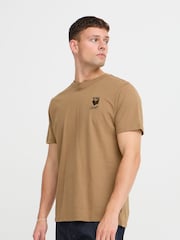 Blend Big & Tall Brown 100% Cotton T-Shirt with Chest Embroidery - Image 1 of 5