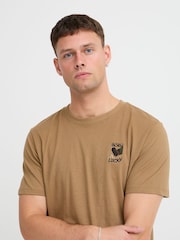 Blend Big & Tall Brown 100% Cotton T-Shirt with Chest Embroidery - Image 3 of 5