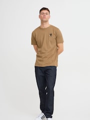 Blend Big & Tall Brown 100% Cotton T-Shirt with Chest Embroidery - Image 4 of 5