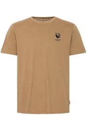 Blend Big & Tall Brown 100% Cotton T-Shirt with Chest Embroidery - Image 5 of 5