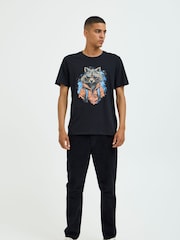 Blend Black 100% Cotton Rocket Printed Short Sleeve T-Shirt - Image 4 of 5