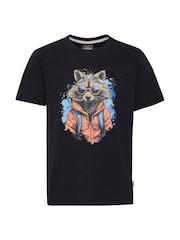 Blend Black 100% Cotton Rocket Printed Short Sleeve T-Shirt - Image 5 of 5
