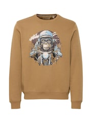 Blend Orange Rust Animal Printed Crew Neck Jumper - Image 5 of 5