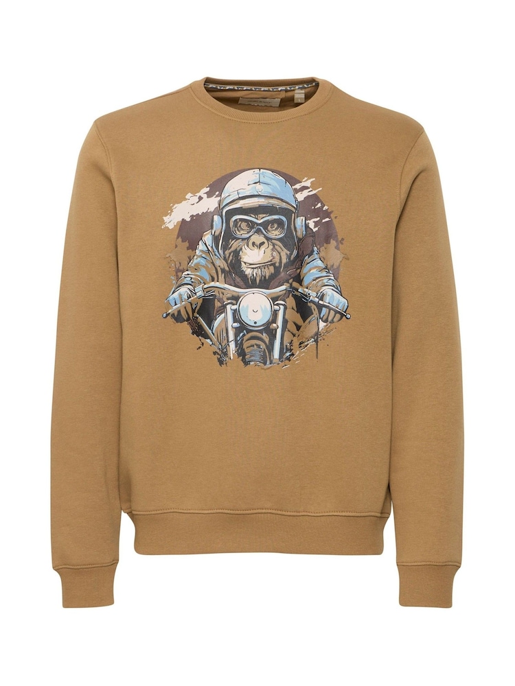 Blend Orange Rust Animal Printed Crew Neck Jumper - Image 5 of 5