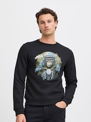 Blend Black Rust Animal Printed Crew Neck Jumper - Image 1 of 5