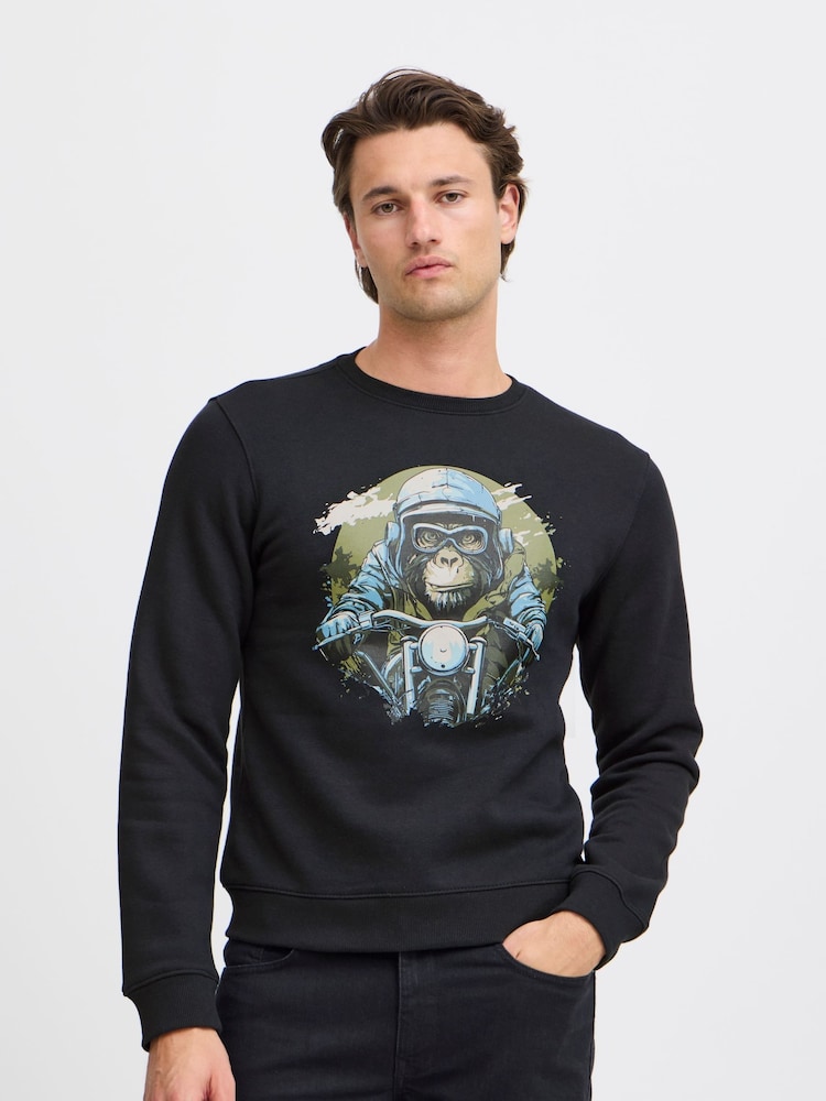 Blend Black Rust Animal Printed Crew Neck Jumper - Image 1 of 5