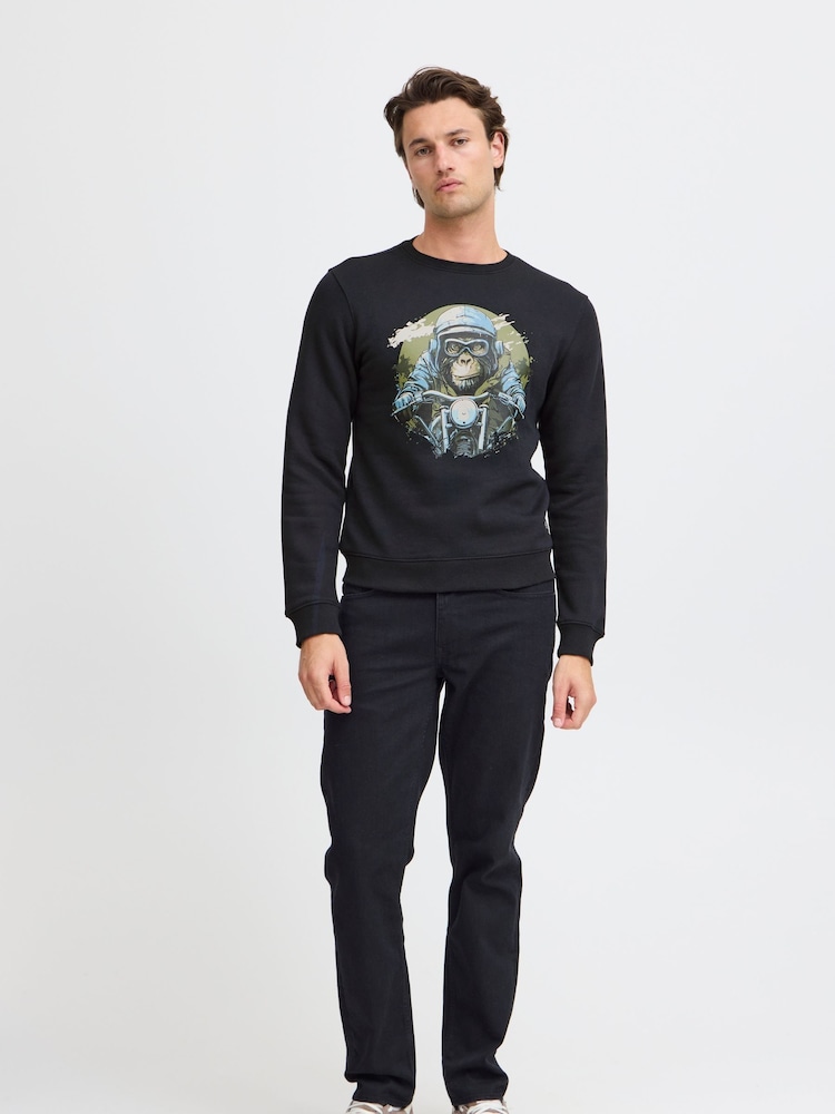 Blend Black Rust Animal Printed Crew Neck Jumper - Image 2 of 5
