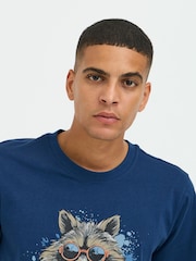 Blend Blue 100% Cotton Rocket Printed Short Sleeve T-Shirt - Image 3 of 5