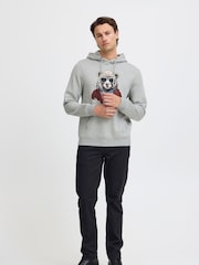 Blend Grey Bear Print Hoodie - Image 3 of 5