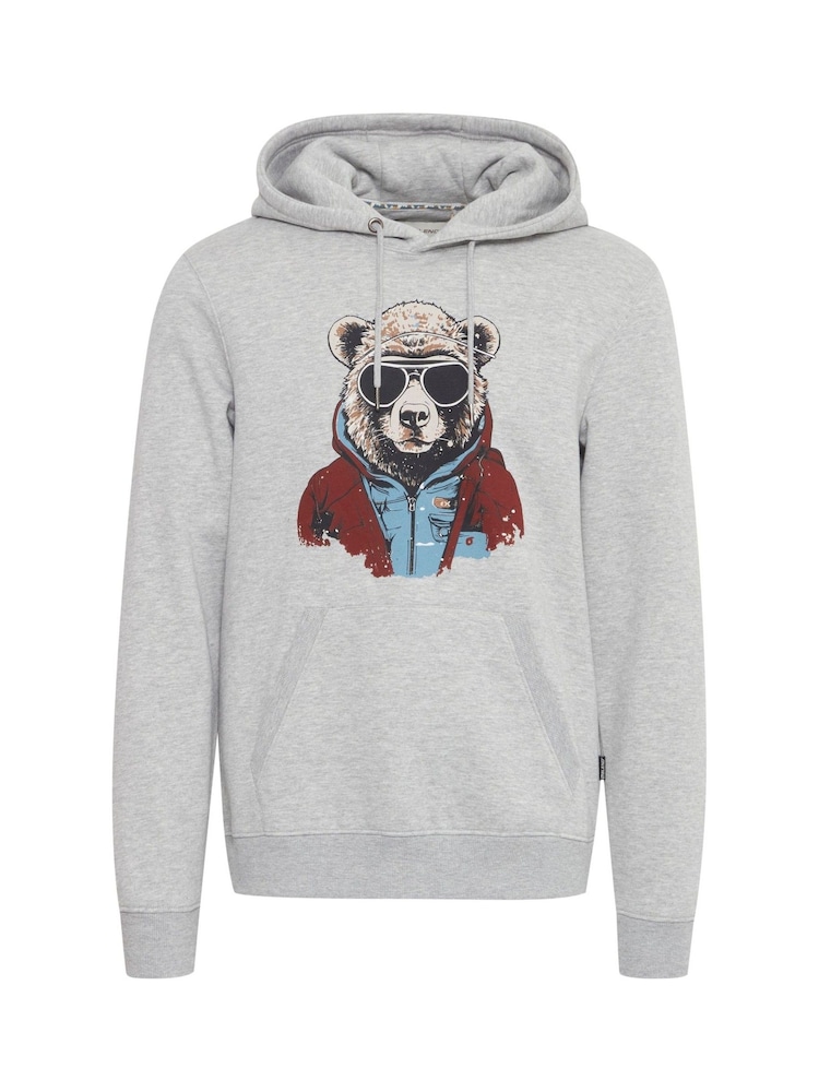 Blend Grey Bear Print Hoodie - Image 5 of 5