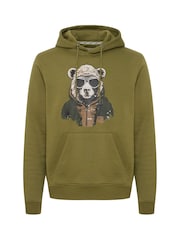 Blend Green Bear Print Hoodie - Image 5 of 5