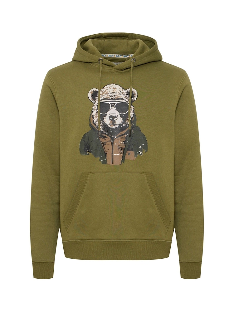 Blend Green Bear Print Hoodie - Image 5 of 5