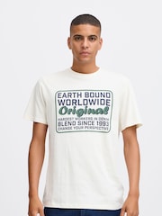 Blend White 100% Cotton Printed Short Sleeve T-Shirt - Image 1 of 5