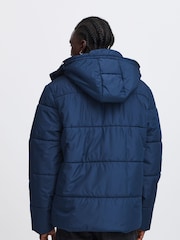 Blend Blue Hooded Puffer Coat - Image 4 of 5