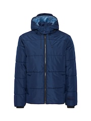 Blend Blue Hooded Puffer Coat - Image 5 of 5
