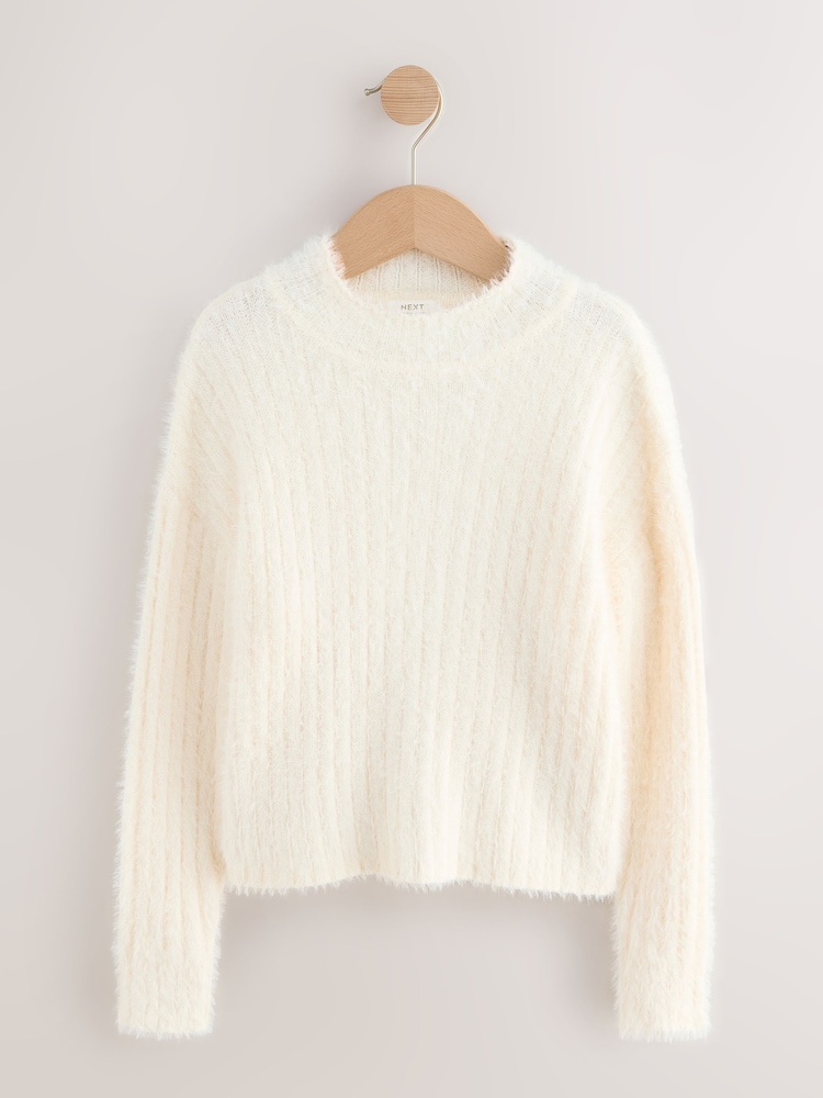 Ecru Fluffy Jumper (3-16yrs) - Image 1 of 4
